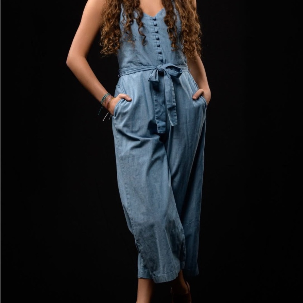 Banana Republic Light Blue Denim Jumpsuit